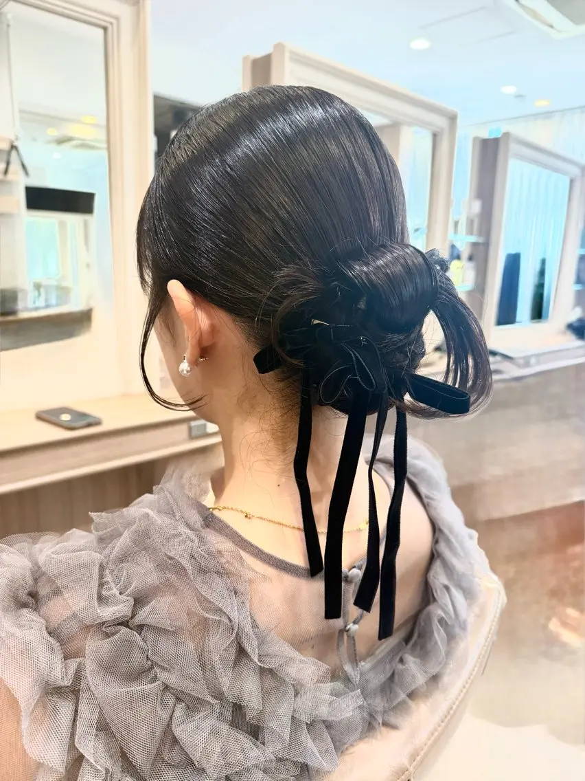 セミロング ヘアアレンジ ヘアセット 韓国ヘアメイク🎀/ 縮毛矯正✨山本媛香のヘアスタイル