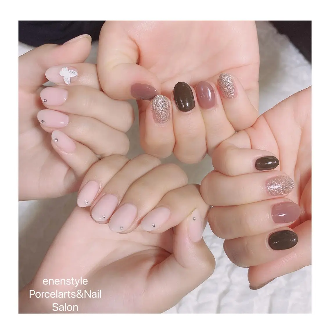 ミディアム ネイル ハンドネイル 🐾enen style 🐾のネイルデザイン
