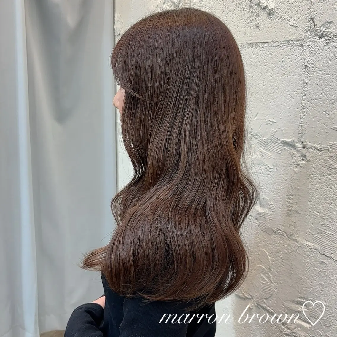 セミロング 髪質改善♡ 保坂汐音のヘアスタイル