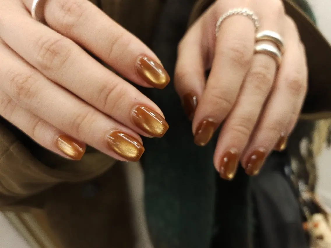 ネイル ジェルネイル マグネットネイル パラジェル 冬ネイル ハンドネイル puku nail 🌼kazu🌼のネイルデザイン