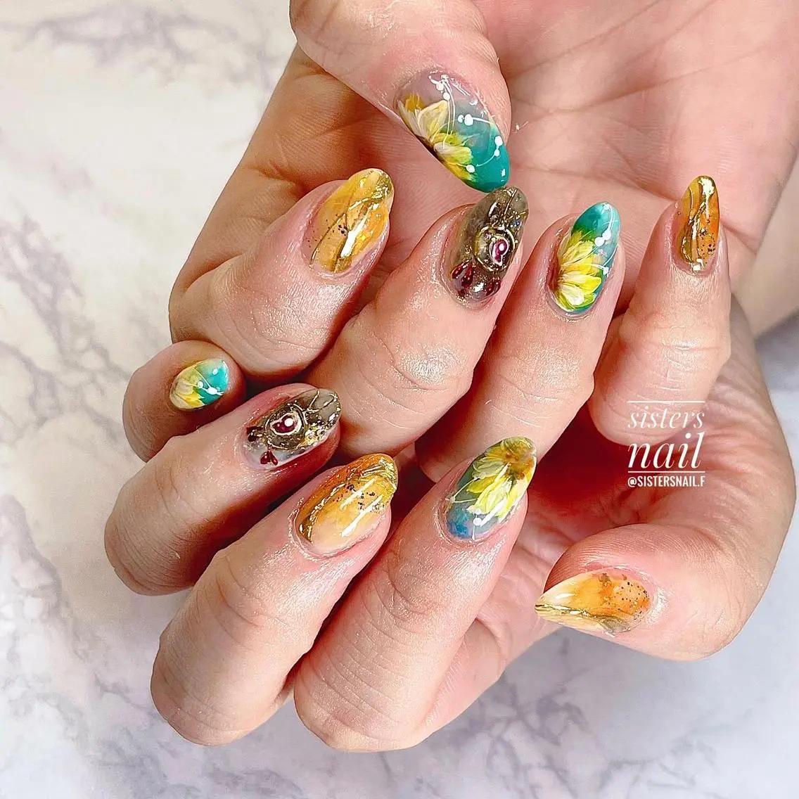 ネイル アートネイル 夏ネイル sisters nail.fのネイルデザイン