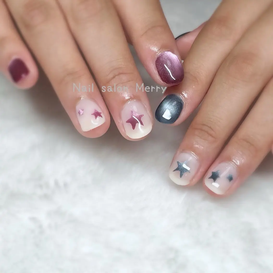 ネイル マグネットネイル ハンドネイル Nail salon Merryのネイルデザイン