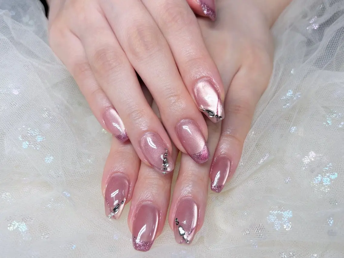 ネイル ハンドネイル H3 Nail Tsuki🦋💙のネイルデザイン