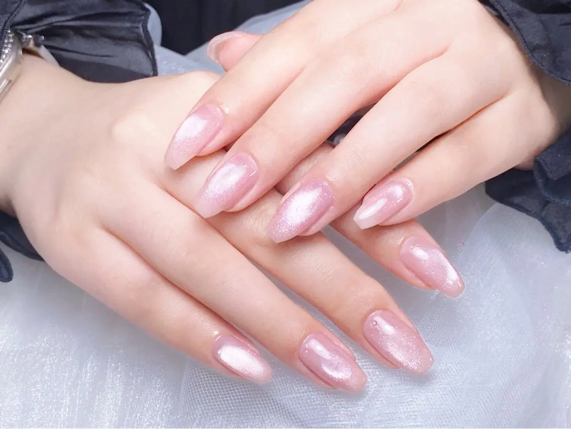 ネイル 成人式 韓国ネイル ロングネイル マグネットネイル 大理石ネイル(マーブル) ハンドネイル Sanie Salonのネイルデザイン