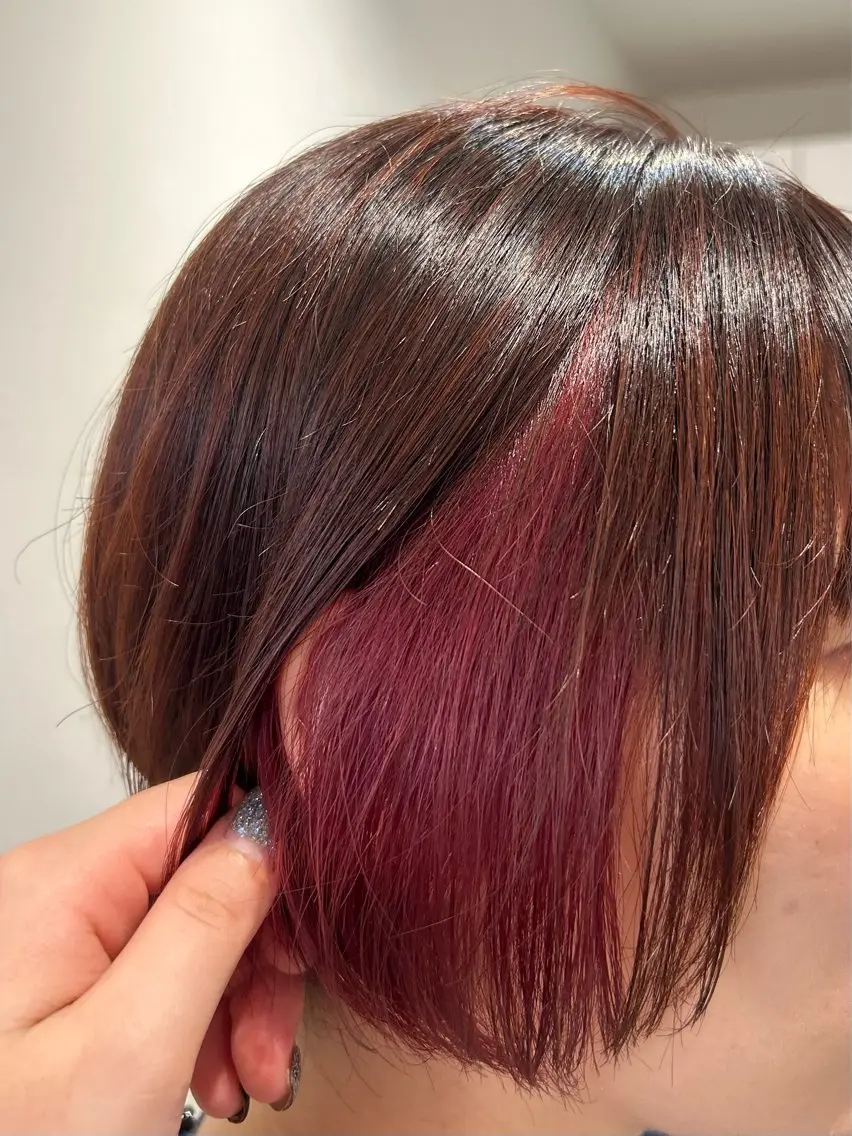 ショート カラー ハルカ 縮毛矯正🧤 レイヤーモデル募集のヘアスタイル