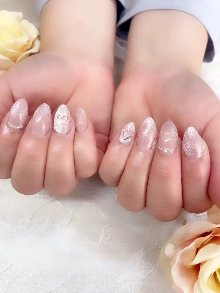 ネイル 長さ出し マグネットネイル A.free✧*｡ アレルギー対応✧*｡のネイルデザイン