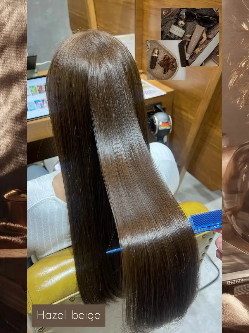 ロング カラー ベージュカラー ヘーゼル 髪質改善 ヘアカラー トリートメント 🌺モデル募集中🥥 𝘈𝘺𝘢𝘯𝘦のヘアスタイル