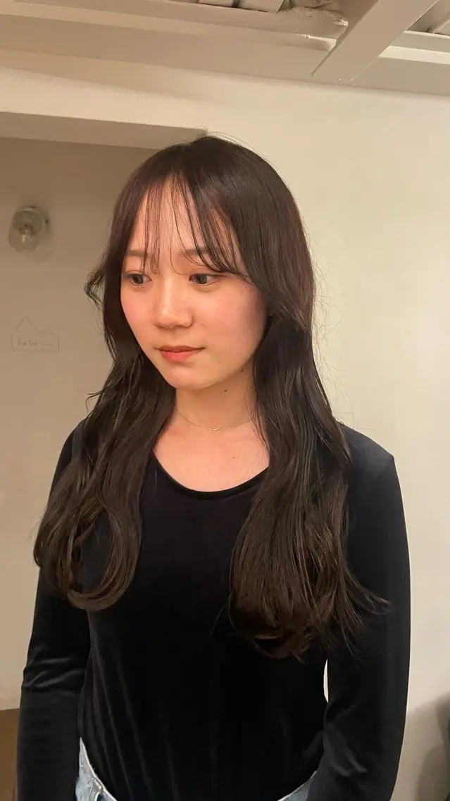 ロング カラー 黒髪 ブルーカラー ブルーブラック 透明感カラー ネイビーカラー 原宿/ケパーマ 🧺ユウマのヘアスタイル