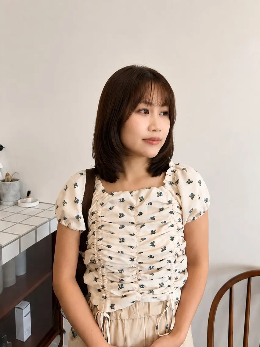ミディアム ボブ レイヤーカット カット 太田 明伽のヘアスタイル