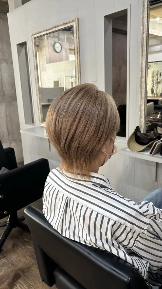 ショート カラー ヘアカラー トリートメント Sunny side 大名 RIOのヘアスタイル