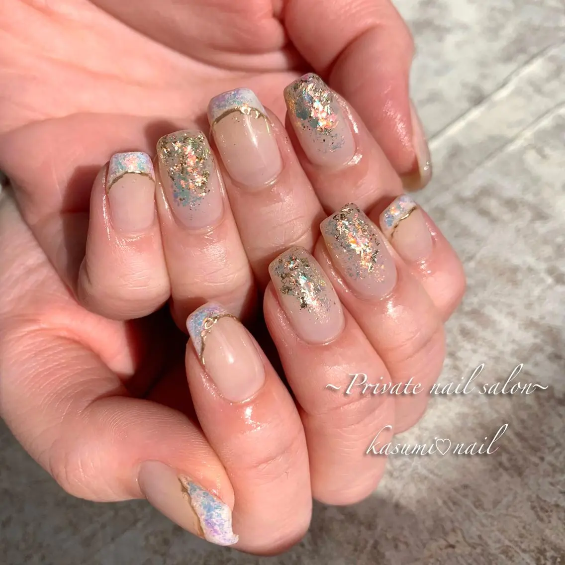 ネイル アートネイル ラメ(グリッター) マグネットネイル ミラーネイル ニュアンスネイル KASUMI♡ Nailのネイルデザイン