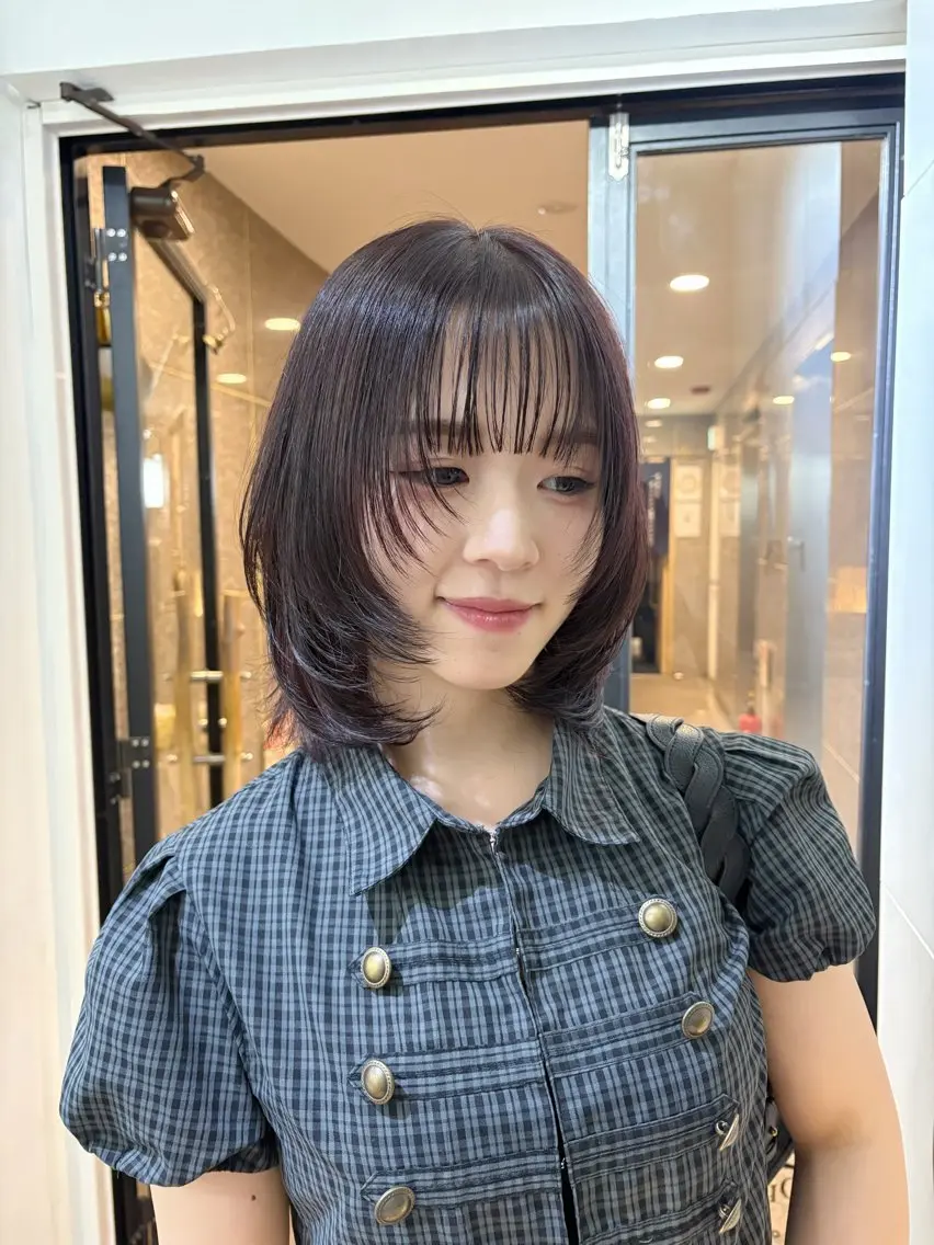 ミディアム カラー ボブレイヤー ボブ レイヤーカット カット ヘアカラー トリートメント RINO/似合わせ /女性専用𖧷のヘアスタイル