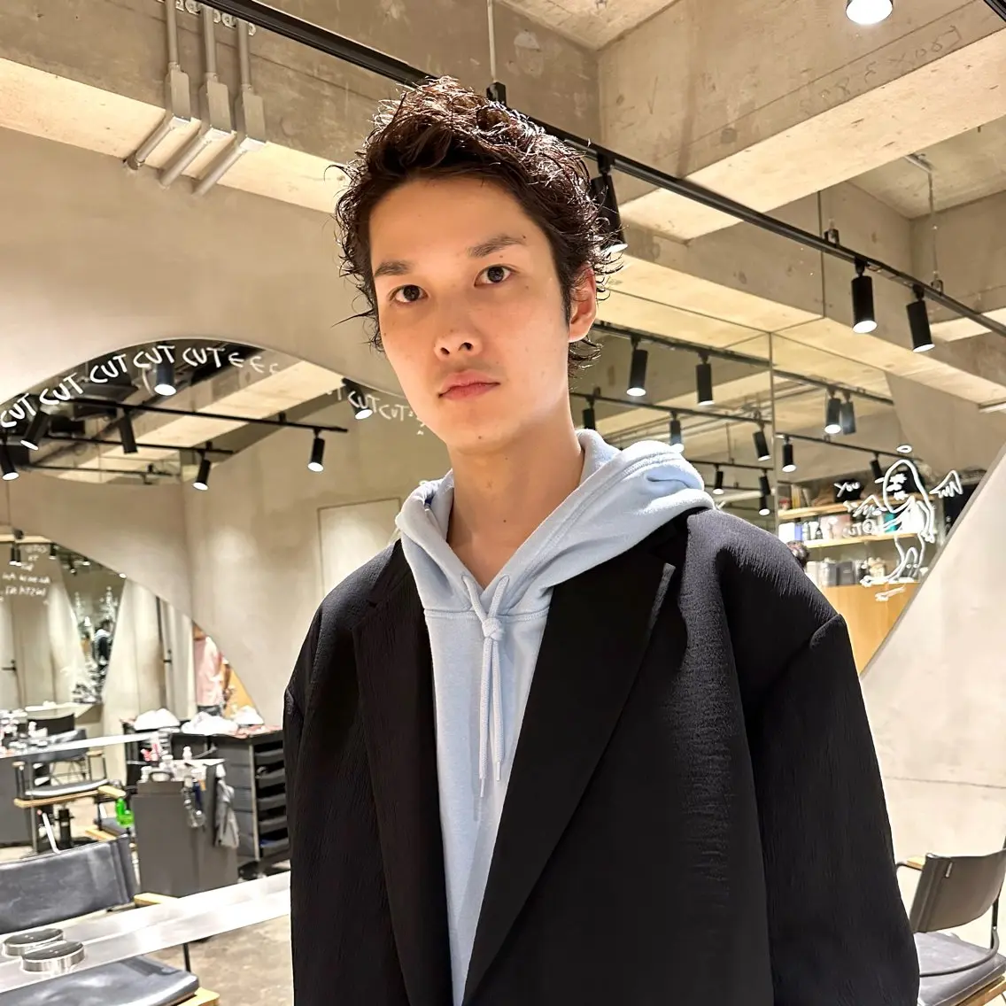 ショート パーマ メンズ メンズパーマ メンズショート メンズウルフカット ショートヘア ウルフカット カット パーマ 🌈圧倒的デザイン パーマ　関和希のヘアスタイル