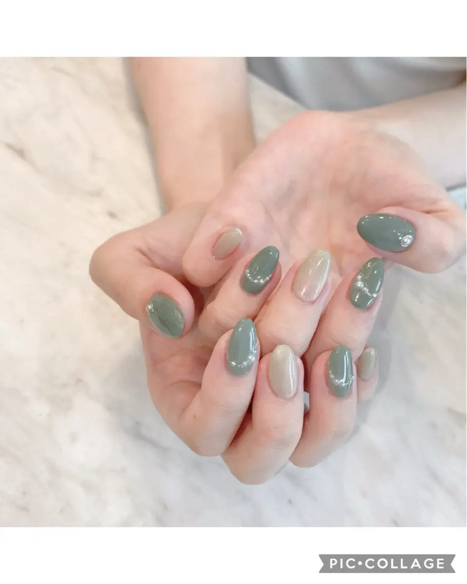 ネイル グリーン #arl 豊田店　小島あいののネイルデザイン