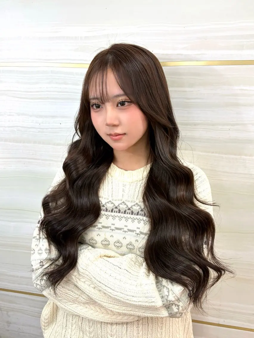ロング カラー ヘアカラー トリートメント 🩶鈴木茉奈🩶艶髪 /透明感/暖色カラーのヘアスタイル
