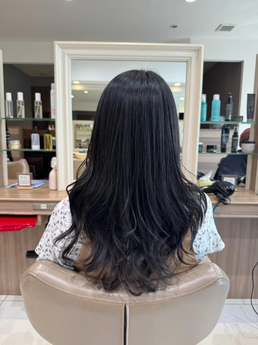 ロング カット パーマ トリートメント ママ美容師⭐️ シモダイラ ヒデミのヘアスタイル