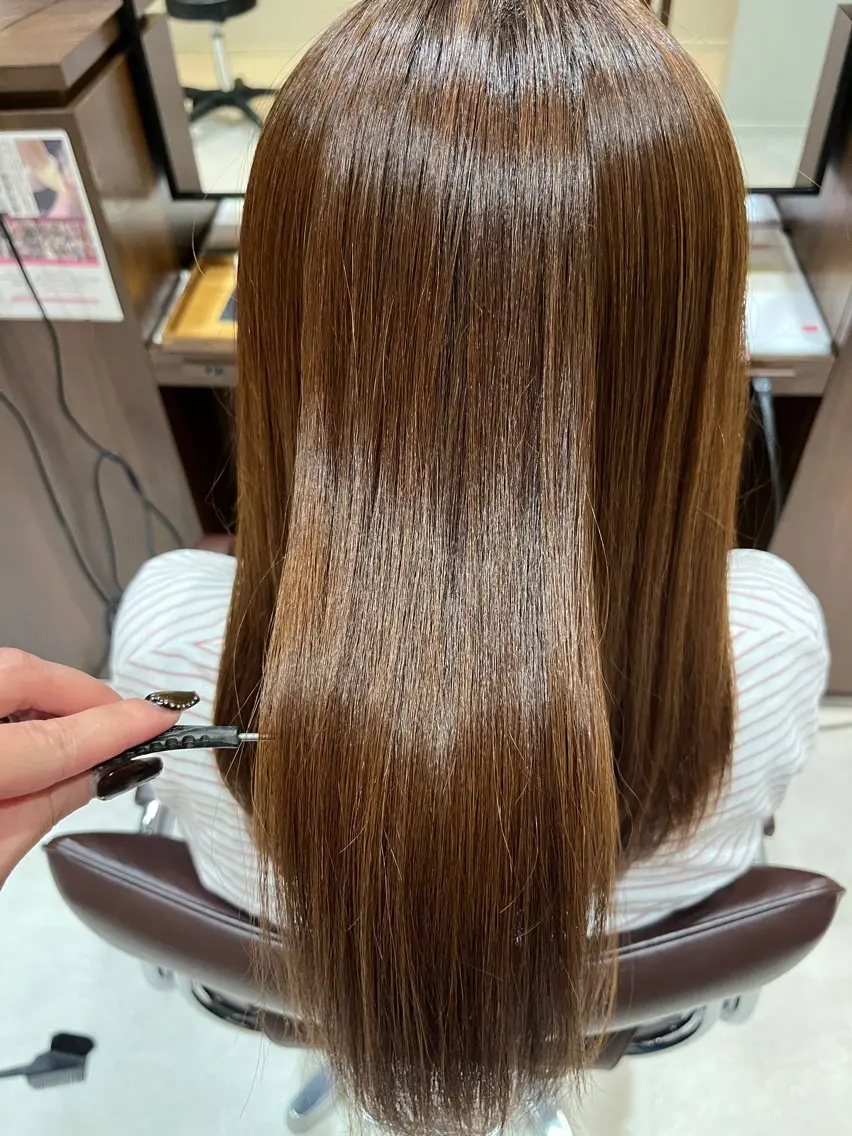 ロング カット 縮毛矯正 🍀透明感ナチュラル カラー🍀じゅんのヘアスタイル