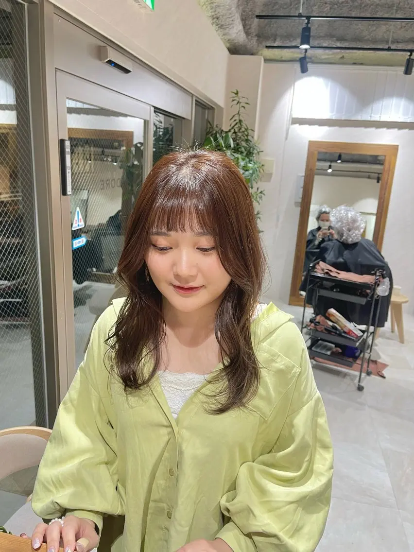 セミロング カラー ベージュカラー ヘアカラー トリートメント ヘアセット 🩵ボブ/レイヤー /髪質改善🩵のヘアスタイル