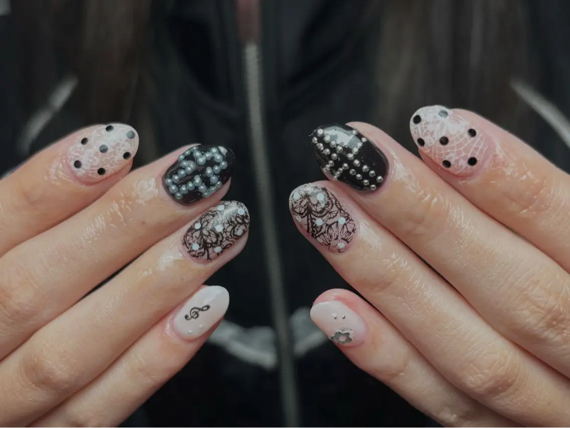 ネイル ドット レース 持ち込み ハンドネイル D.d nail Rina✨のネイルデザイン