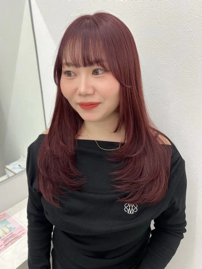セミロング カット ヘアカラー トリートメント リコ 渋谷 ハッシュカットのヘアスタイル