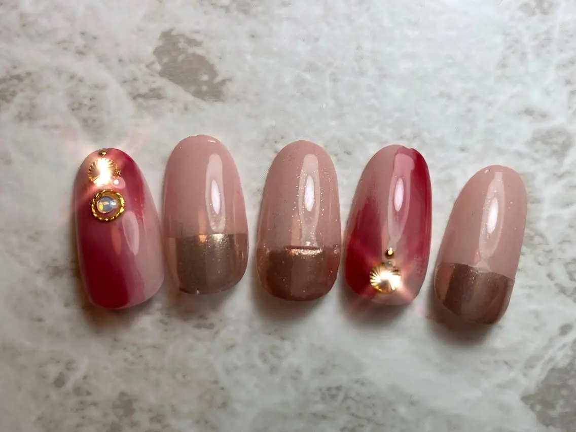 ネイル ミラーネイル ピンク Era nailのネイルデザイン
