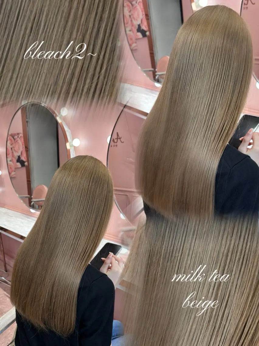 カラー ヘアカラー Su-chi-🧴 /ミルクティーカラーのヘアスタイル