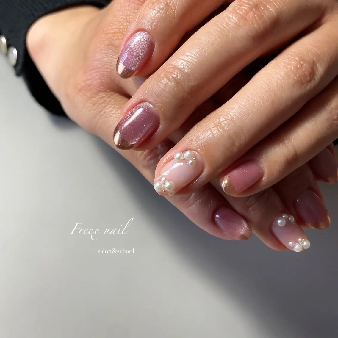 ネイル マグネットネイル オフィスネイル 春ネイル ハンドネイル ハンドケア freex nail /ニュアンス/個性派のネイルデザイン