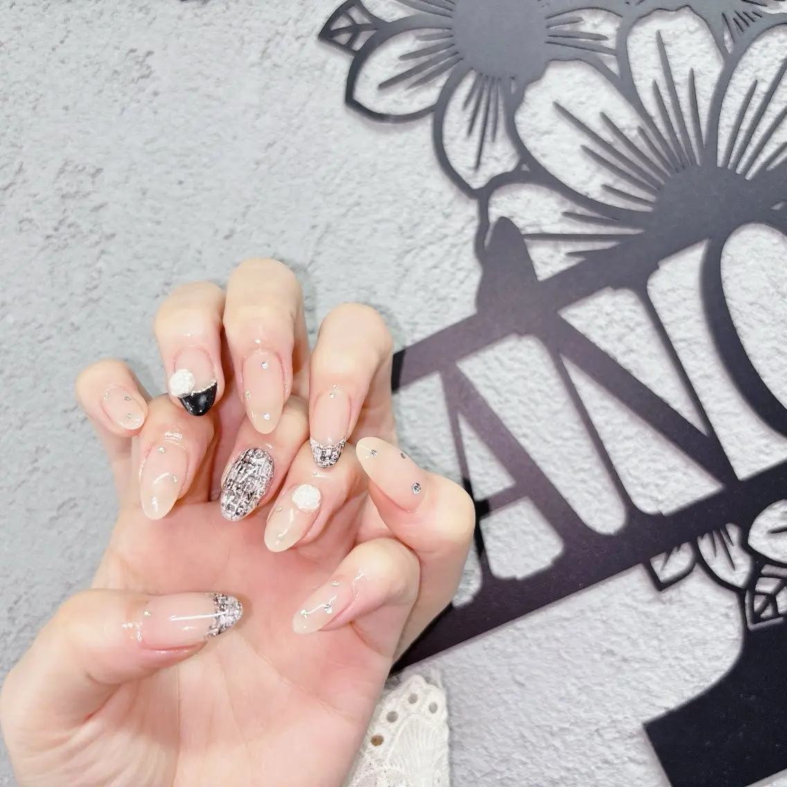 ネイル オーロラネイル フットネイル 氷ネイル・うるうるネイル キラキラネイル 韓国ネイル Lance nailのネイルデザイン