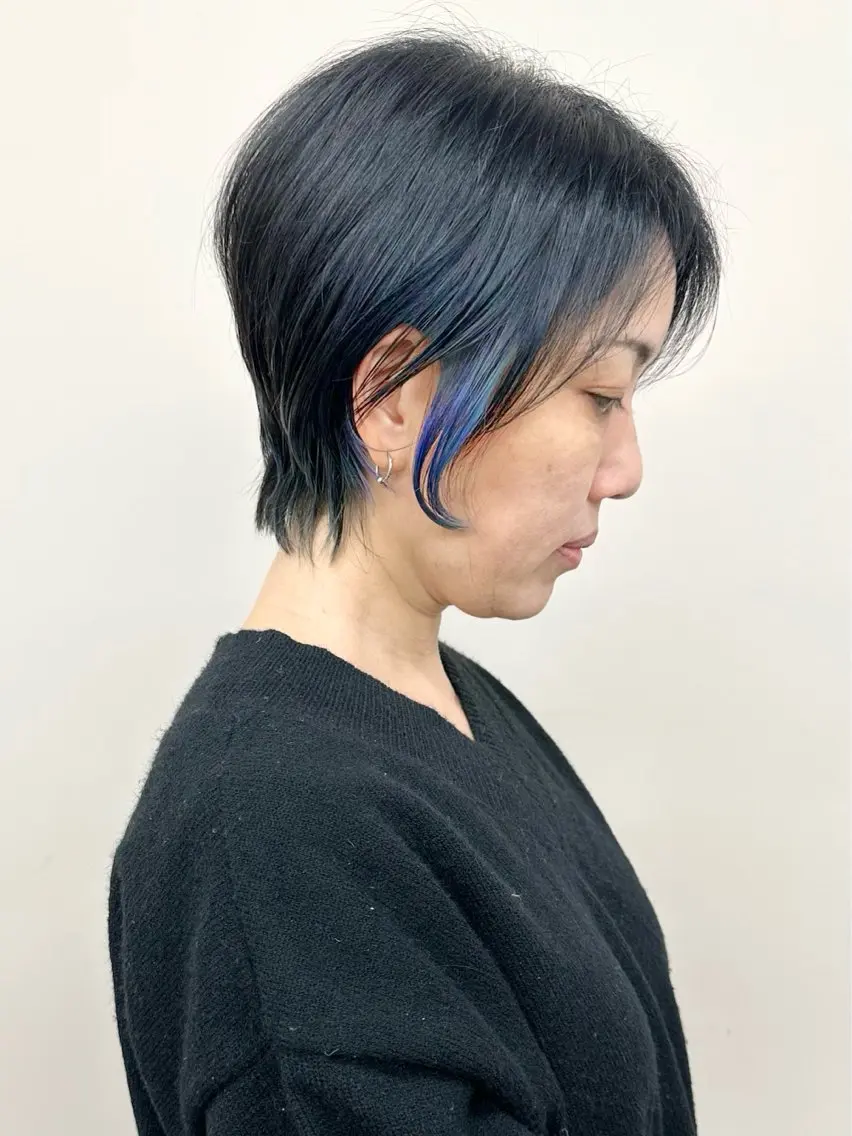 ショート カラー カット ヘッドスパ ボブ/ゆるふわ ボブパーマ/とういのヘアスタイル