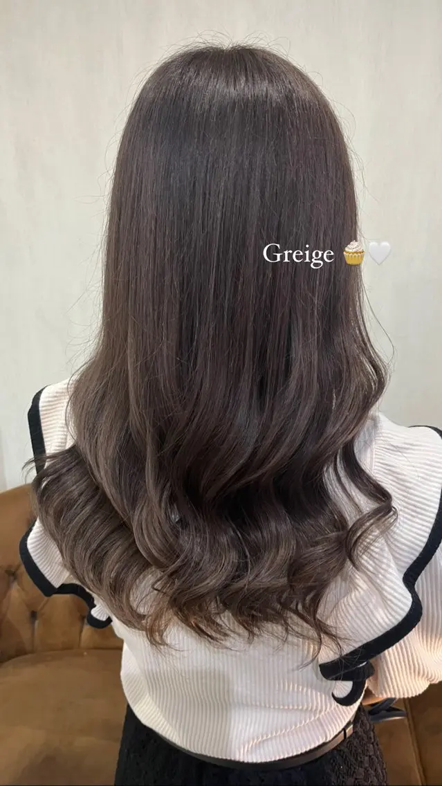 セミロング カット ヘアカラー トリートメント ♡🎀垢抜け透明感 カラーaomi🐇♡のヘアスタイル