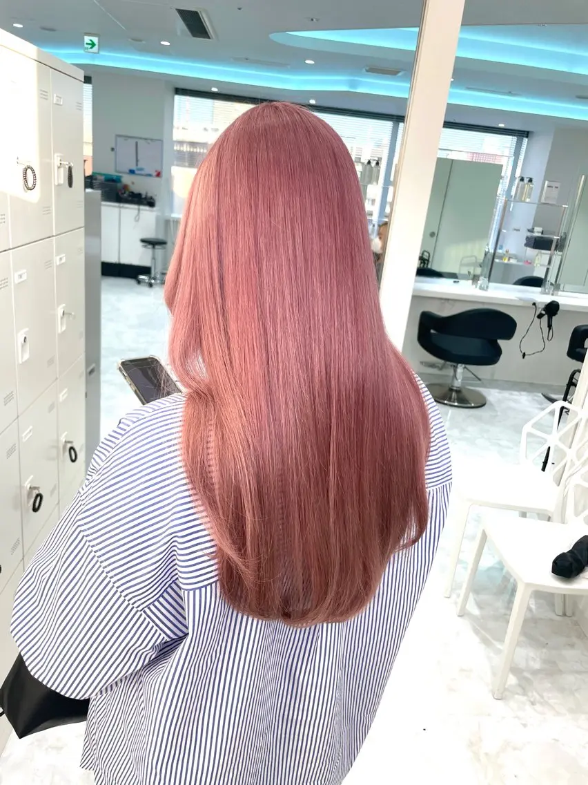 カラー ピンクカラー SHIKI押上 ハラサワアヤカのヘアスタイル
