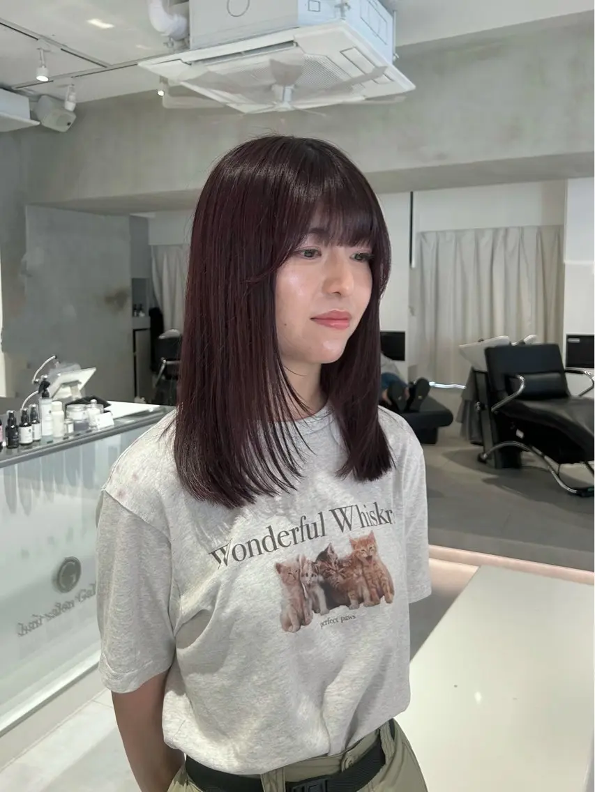 セミロング カラー カット ヘアカラー 🧚つやさらhair 🧚manakaのヘアスタイル