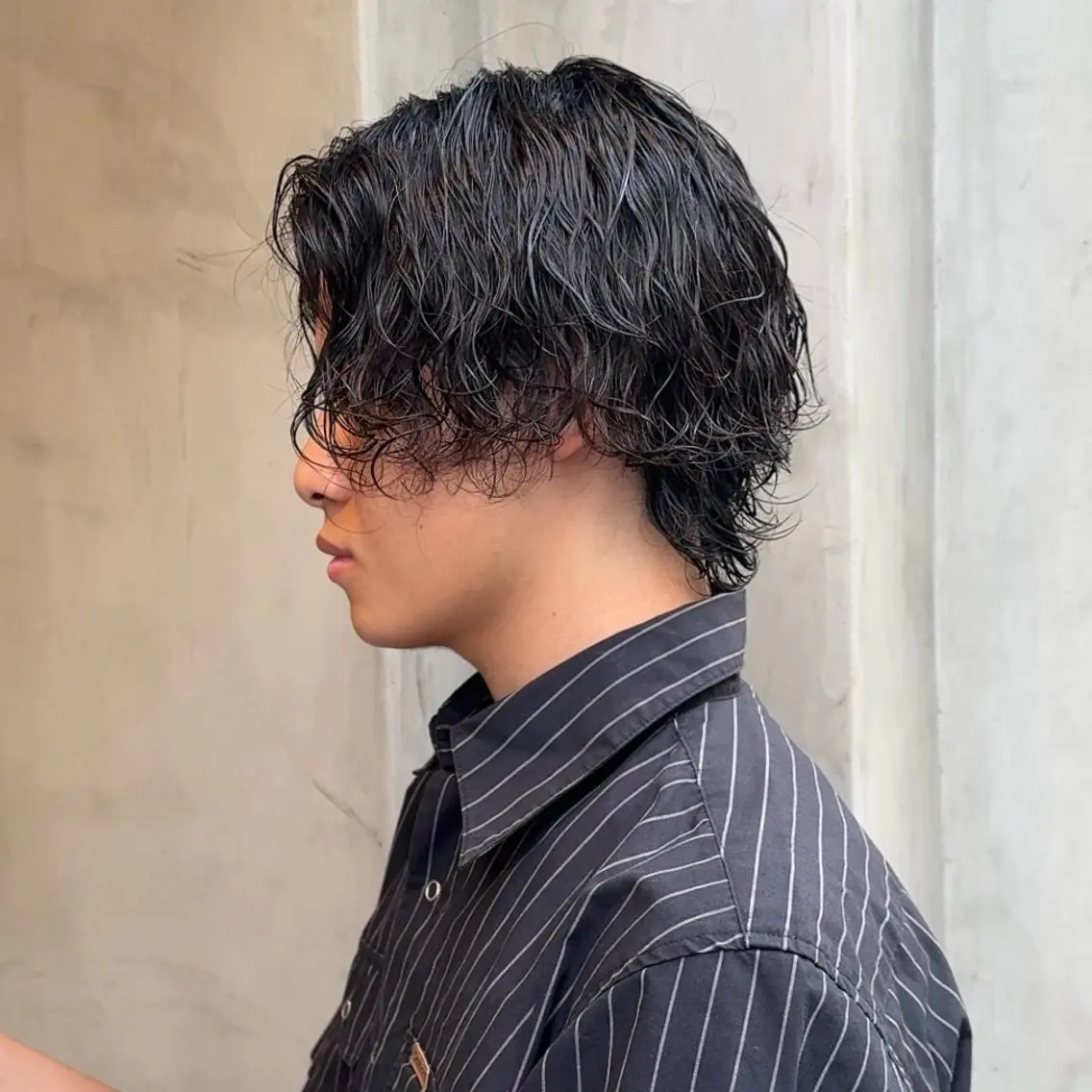 ミディアム パーマ メンズ カット パーマ 髪質改善/メンズヘア 上野 聖斗🌱のヘアスタイル