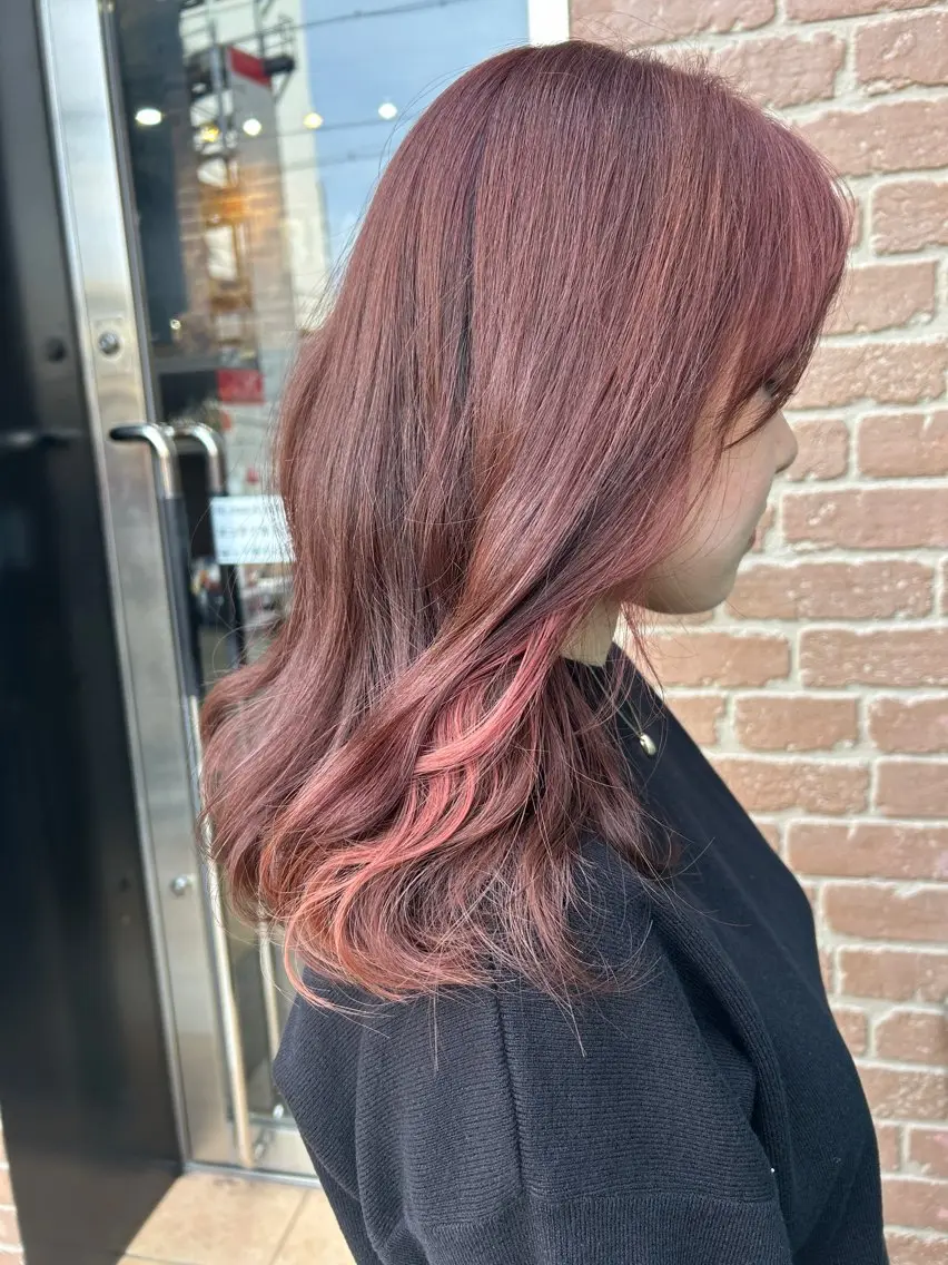 セミロング カラー カット ヘアカラー ヘアセット 久木原 ゆりのヘアスタイル