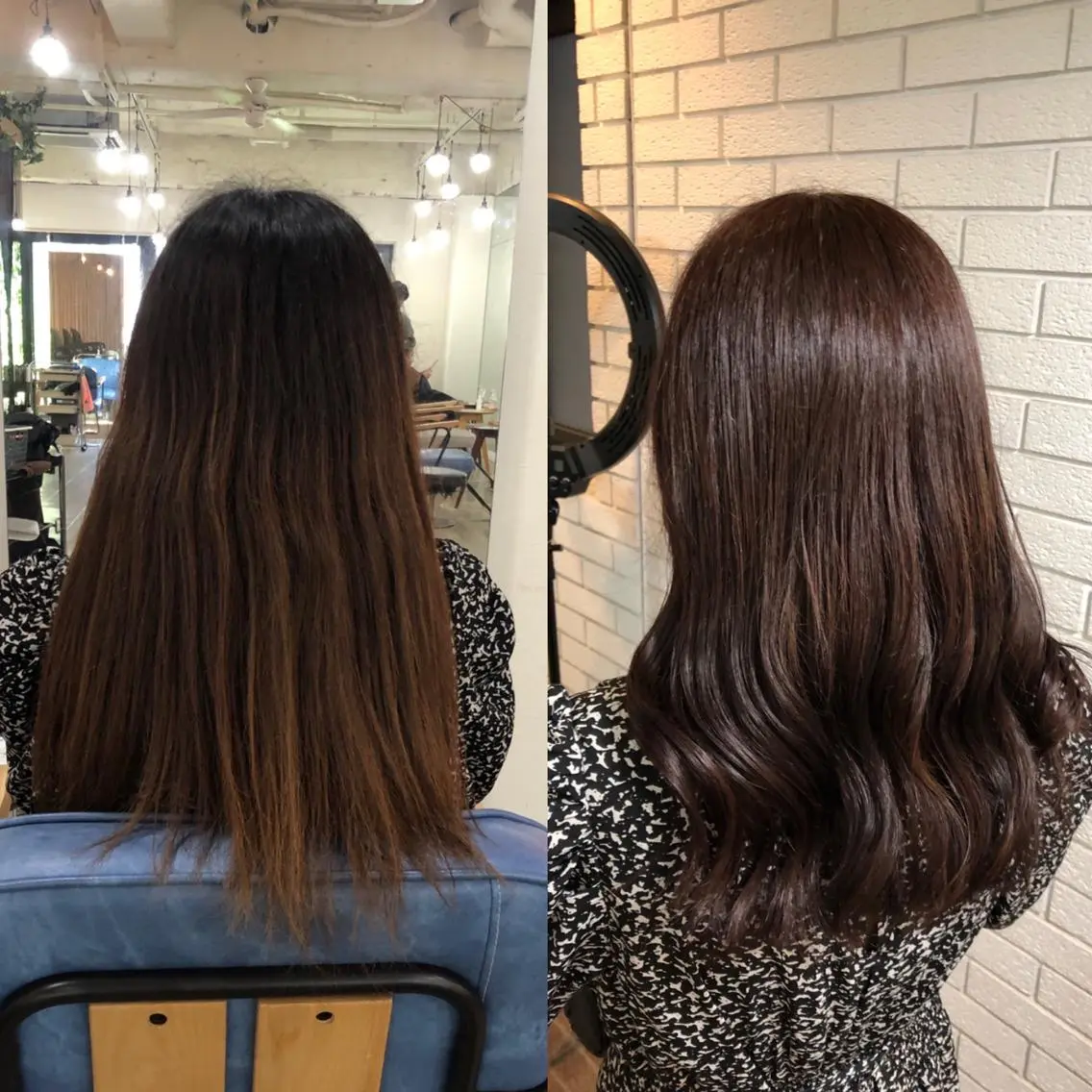 セミロング ヘアカラー トリートメント 艶カラー🩵💛 NANAのヘアスタイル
