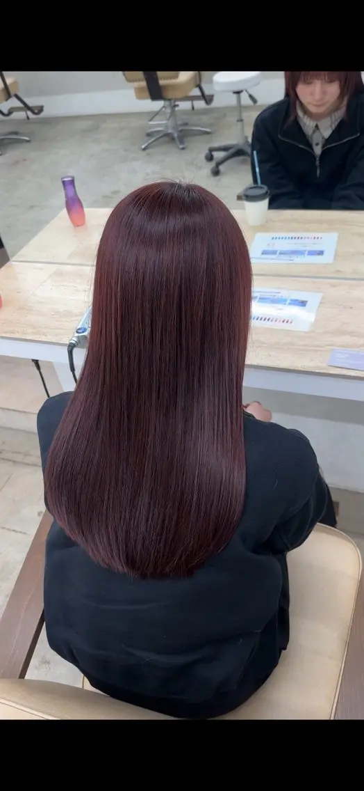 ロング カラー ブリーチ ブラウンカラー カシス ブリーチなしカラー ピンクカラー ブリーチ/ハイトーン ⚗️HARUKAのヘアスタイル