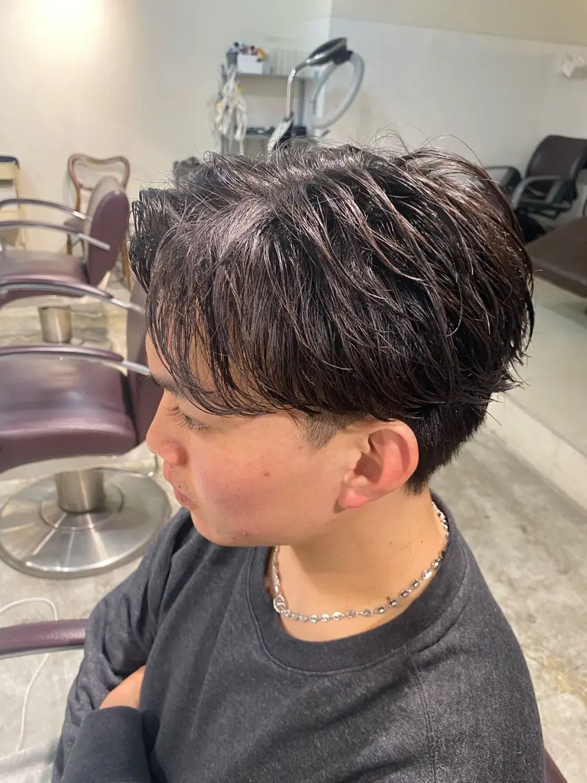 ショート パーマ メンズ フェザーパーマ メンズパーマ カット パーマ パーマ特化/フェザー パーマシャドウ/真生のヘアスタイル