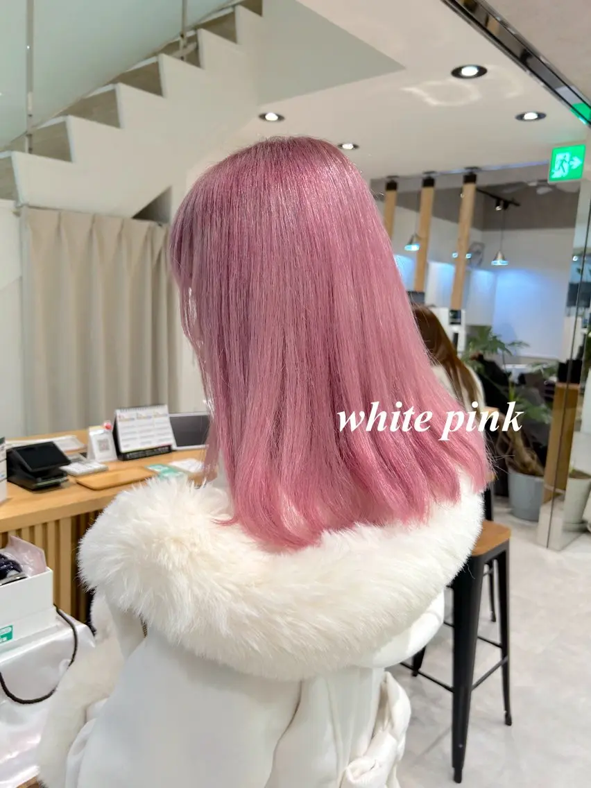 ミディアム カラー ピンクカラー ヘアカラー ピンクカラー🎀/ ミルクティー🍼花音のヘアスタイル
