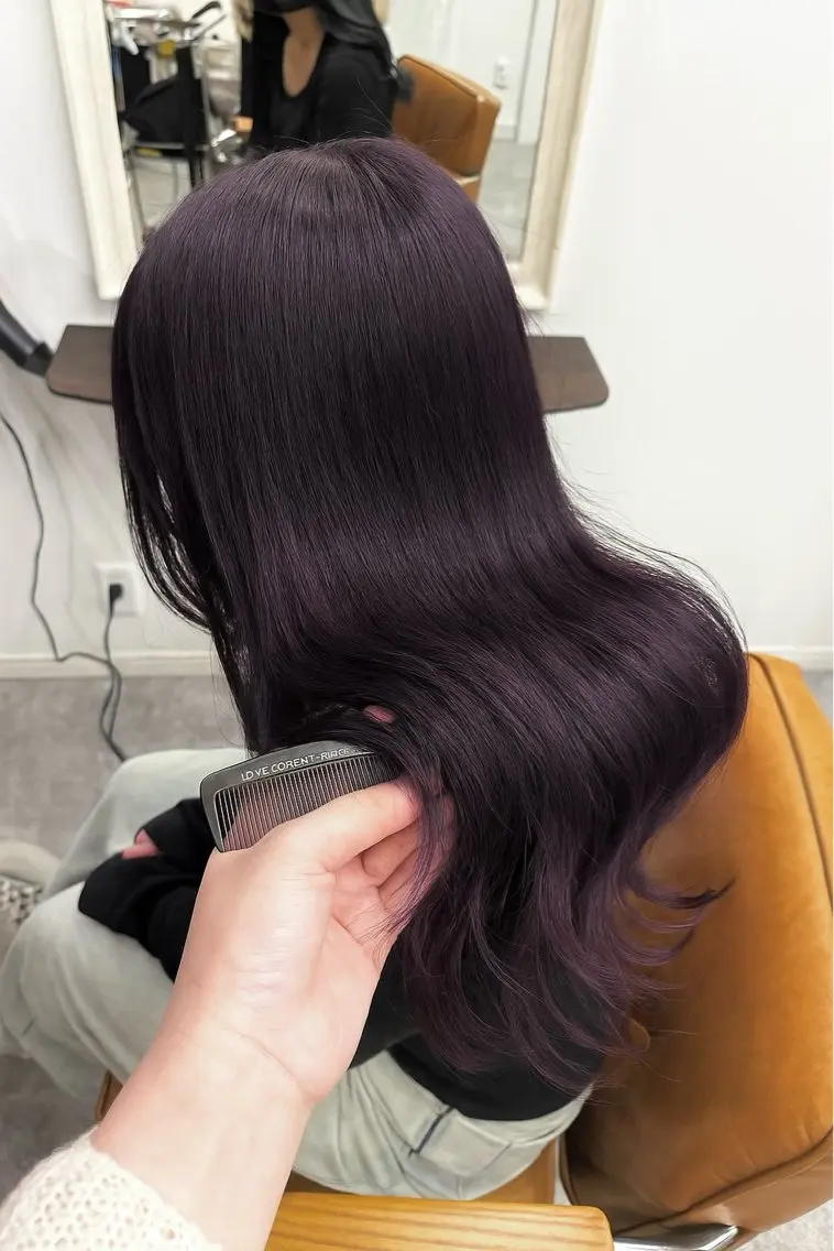 カラー ブリーチ ラベンダーカラー ヘアカラー 楢本 莉子のヘアスタイル