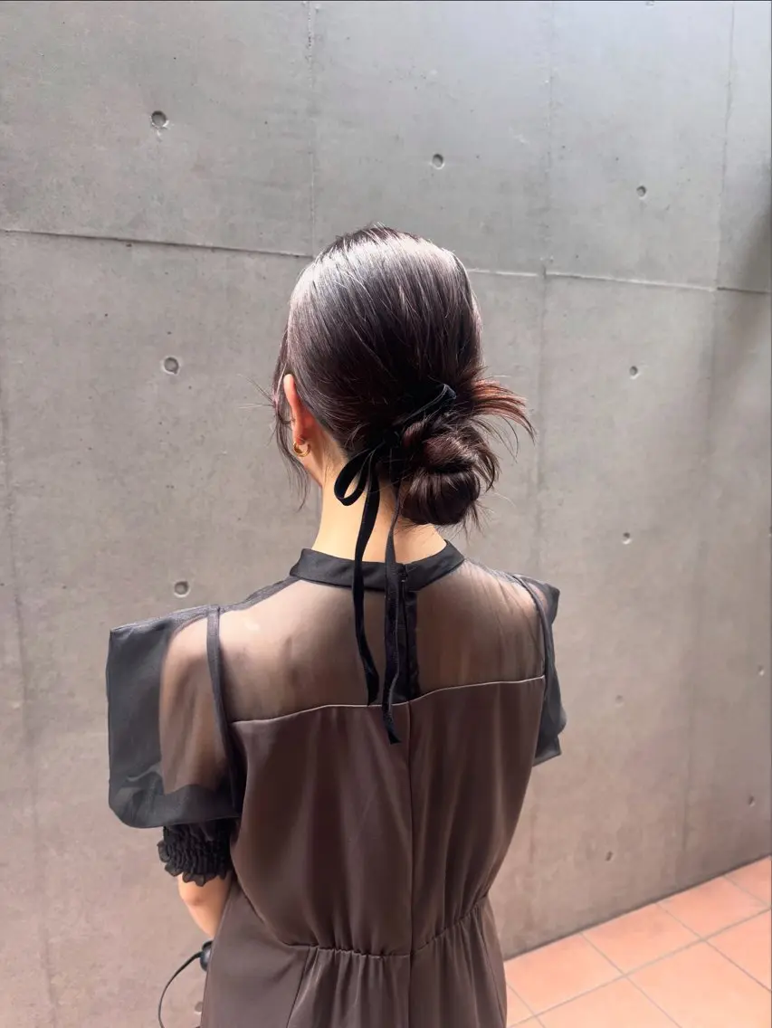 セミロング ヘアアレンジ ヘアセット 🎗️【ヘアセット 美眉】吉川玲🎗️のヘアスタイル