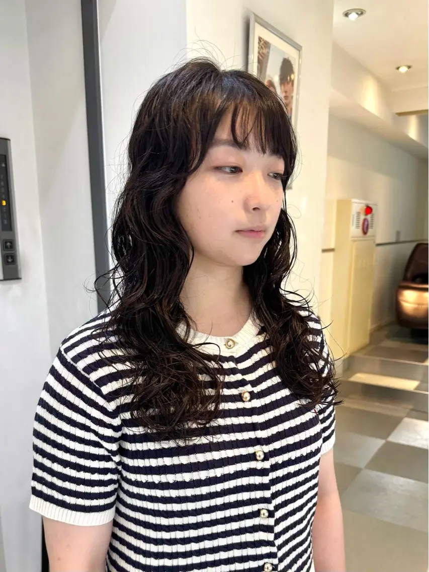 ロング パーマ ロング カット パーマ トリートメント デジタルパーマ 🌀ボブ　萩原　龍のヘアスタイル