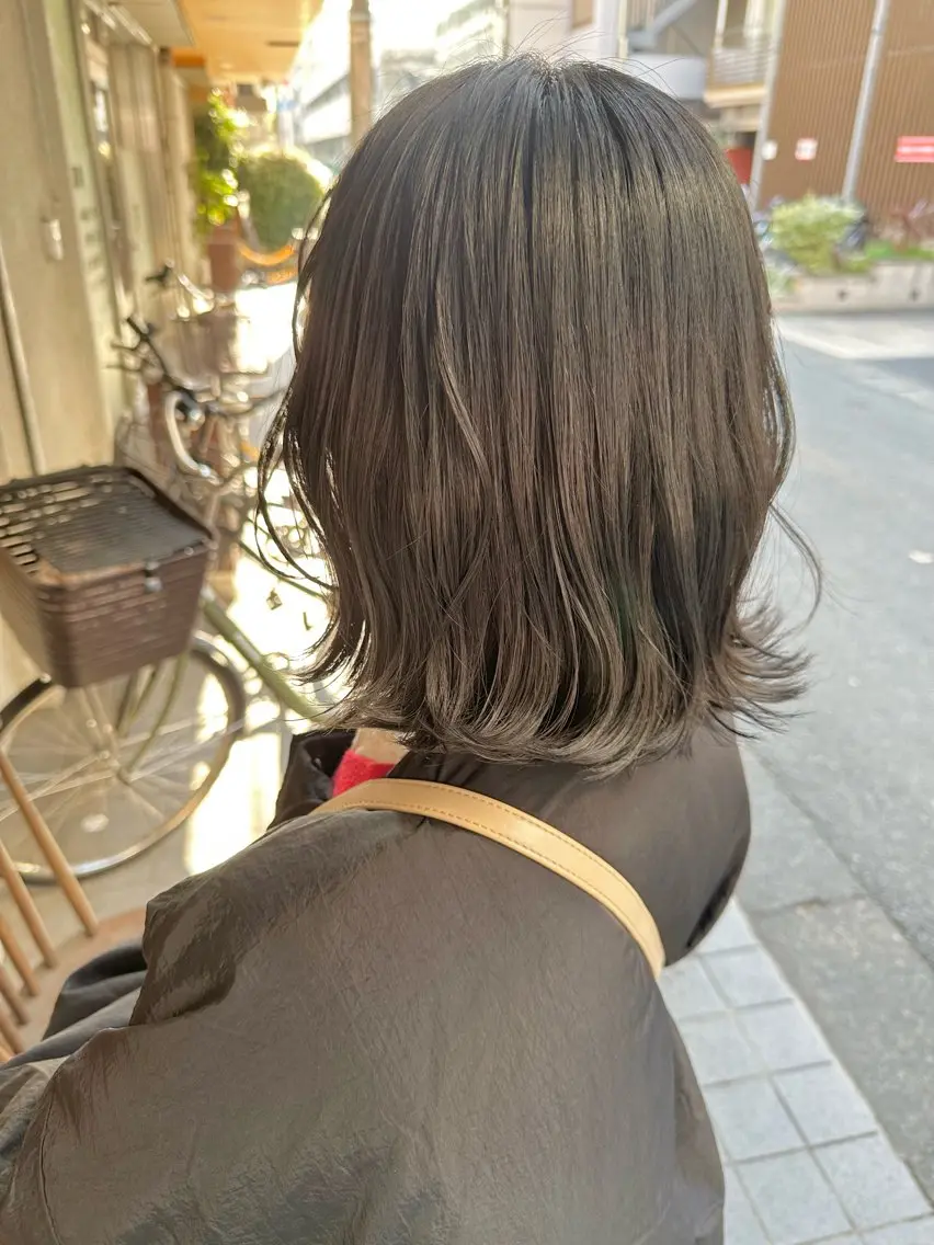 ミディアム カラー カット ヘアカラー トリートメント 透明感カラー/ボブ /佐藤伶のヘアスタイル