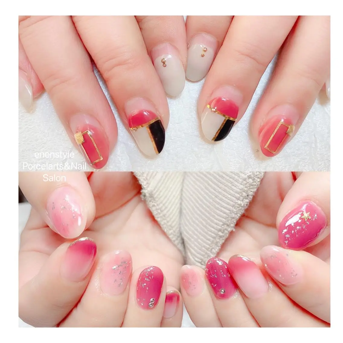 ミディアム ネイル ハンドネイル 🐾enen style 🐾のネイルデザイン