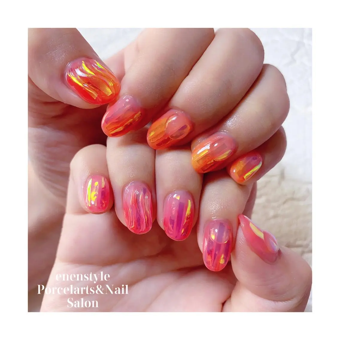 ミディアム ネイル ジェルネイル ニュアンスネイル オフィスネイル ワンカラーネイル パラジェル ハンドネイル 🐾enen style 🐾のネイルデザイン
