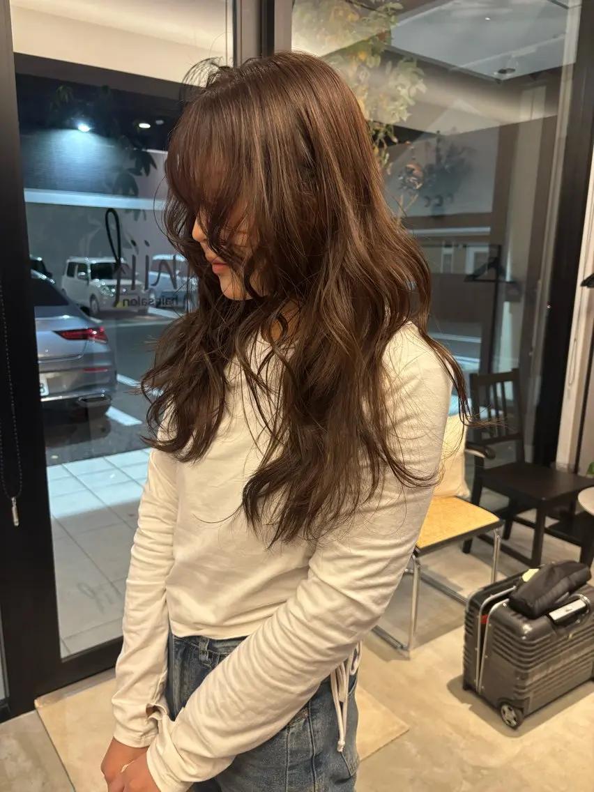 ロング カラー ブリーチ 透明感カラー ダブルカラー ブリーチなしカラー miyu /nenのヘアスタイル