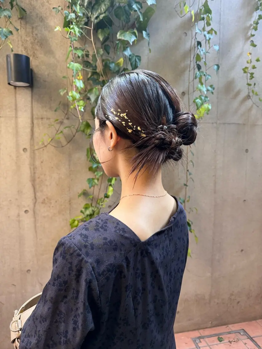 セミロング ヘアアレンジ 🎗️【ヘアセット 美眉】吉川玲🎗️のヘアスタイル