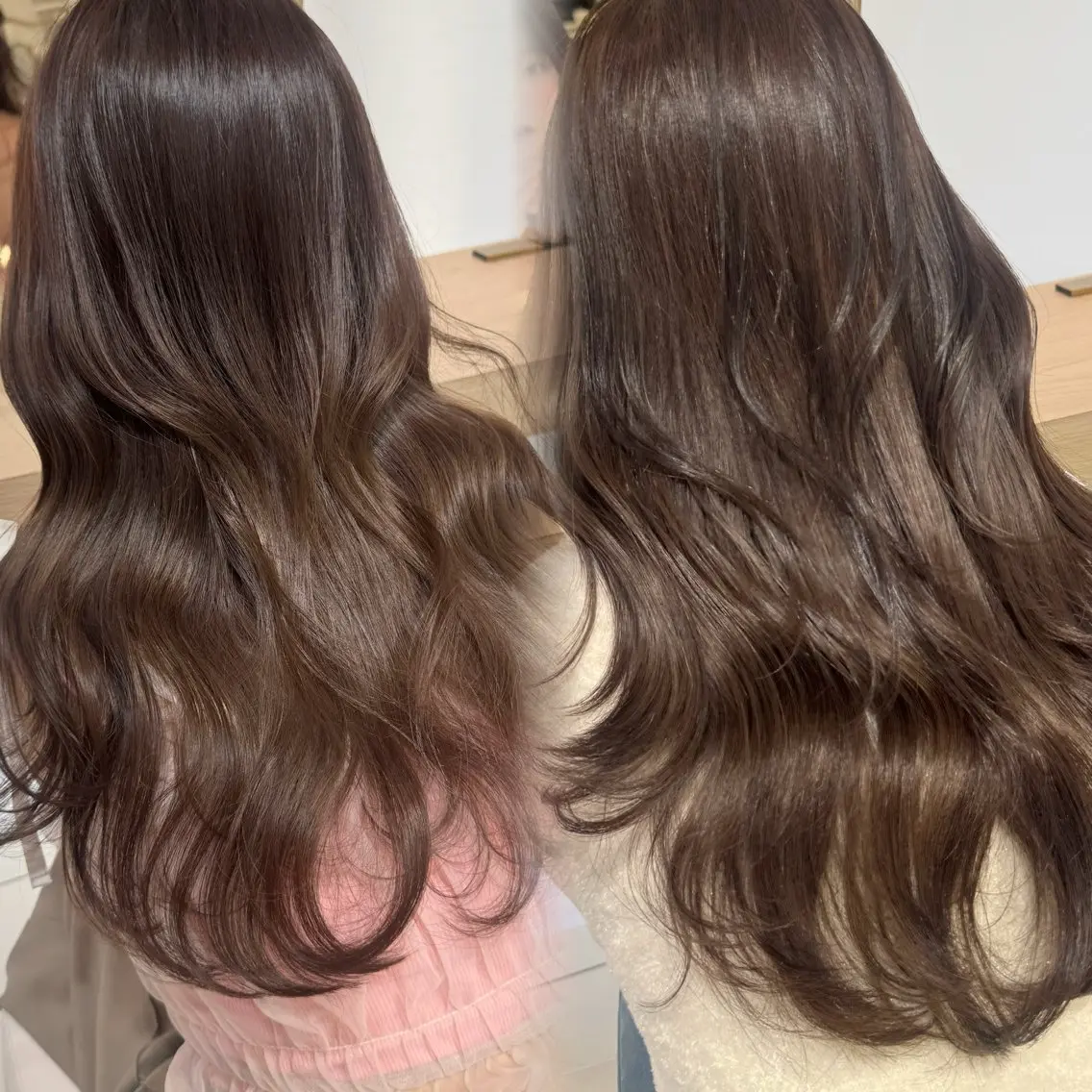 ロング カラー カット ヘアカラー トリートメント 韓国ヘア🇰🇷透明 感カラー/yui💞のヘアスタイル