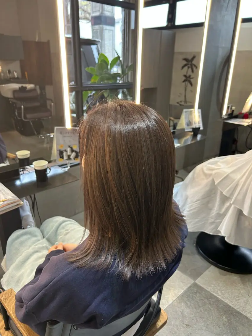 ロング カラー ヘアカラー トリートメント 艶カラー/ベージュ/ ショート/安岡哲兵のヘアスタイル