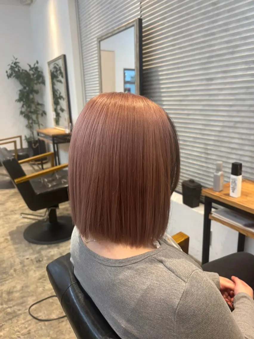 ミディアム カラー ベージュカラー ピンクカラー ピンクベージュ ヘアカラー 🔥透明感&艶感カラ ー🔥蕾人のヘアスタイル