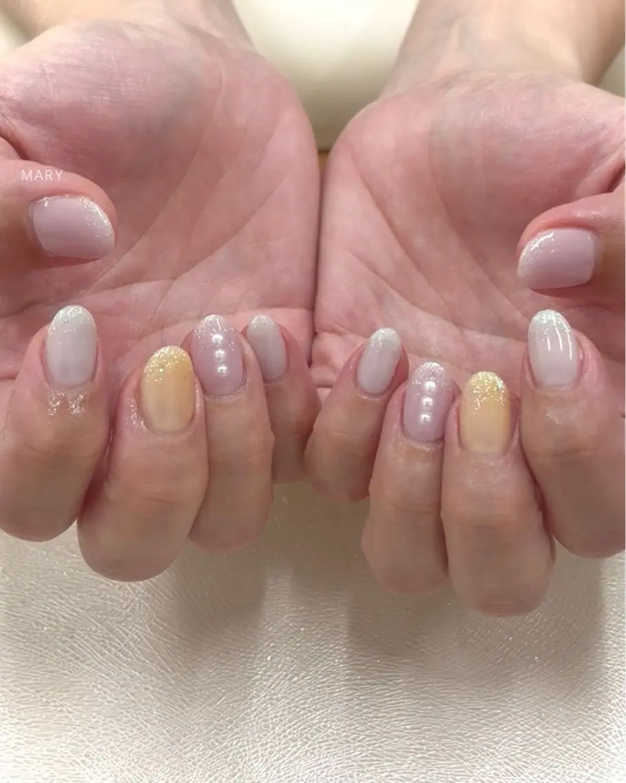 ネイル ニュアンスネイル ワンカラーネイル パステルネイル ハンドネイル Mary nail .narumiのネイルデザイン